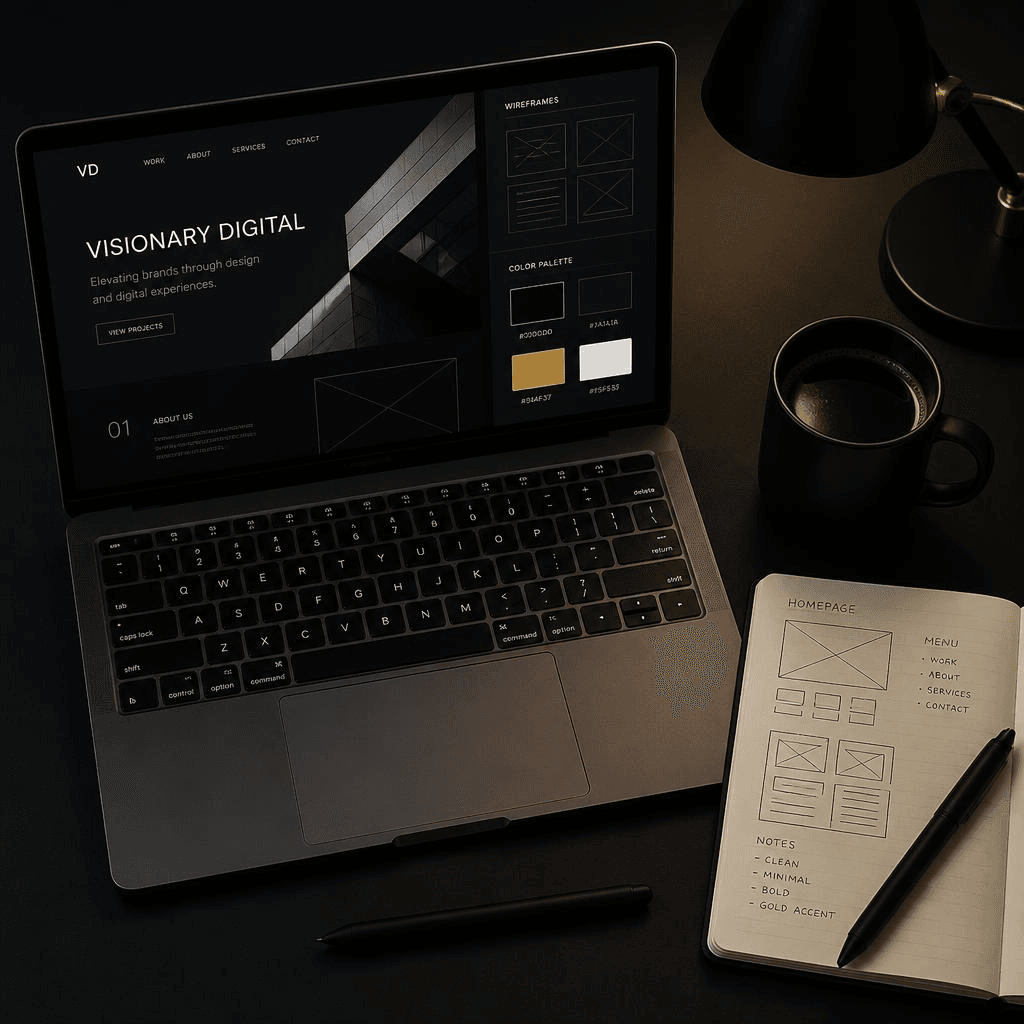 Espacio de trabajo de diseño web.
